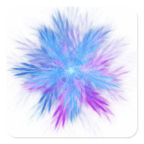 Floribunda Fractal Square Stickers