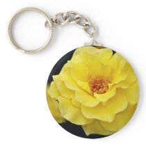Floribunda, yellow White flowers Keychain