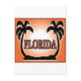 Florida Airbrushed Look Orange Sunset Palm Trees Post Card