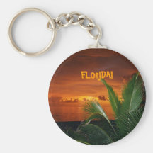 FLORIDA! beautiful Florida sunset, palm tree Keychain