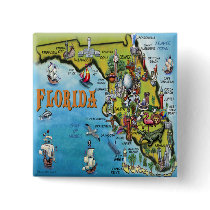 Florida Cartoon Map Pin