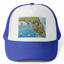 Florida Cartoon Map Hat