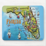 Florida Cartoon Map Mouse Pads