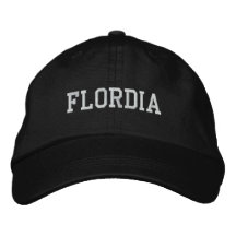 Florida Embroidered Adjustable Cap Black Embroidered Baseball Cap