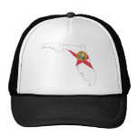 Florida Flag Map Trucker Hats