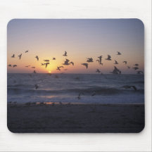 Florida Gulf Coast Sunset and Gulls Mouse Pads