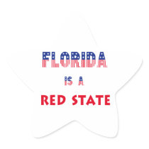 Florida is a Red State Star Stickers