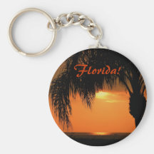 Florida! Sunset ove the Gulf, Palm Tree Keychain