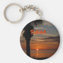 Florida Sunset with Palm Tree keychain