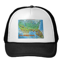 Florida USA Map Mesh Hat