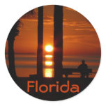 Florida, Watching a Sunset Round Stickers