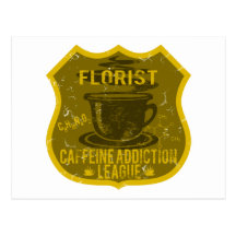 Florist Caffeine Addiction League Postcards