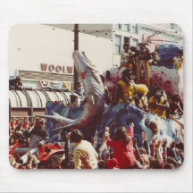 Flotteur de zoulou de mardi gras tapis de souris