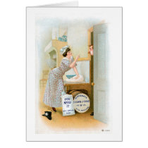 Flour Bakery Vintage Food Ad Art Greeting Card