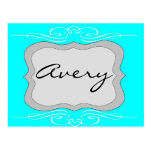 Flourish Badge in Teal Postcards