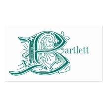 Flourish Letter B Monogrammed Business Cards