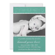 Flourish New Baby Announcements (Dark Green)