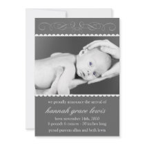 Flourish New Baby Announcements (Grey)