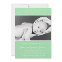 Flourish New Baby Announcements (Mint Green)