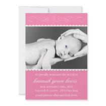 Flourish New Baby Announcements (Pink)