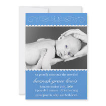 Flourish New Baby Announcements (Royal Blue)