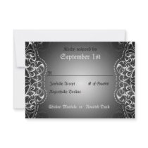 Flourish RSVP Bride & Groom Reception Cards Custom Invites