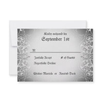 Flourish RSVP Bride & Groom Skeleton Dinner Cards Personalized Announcement