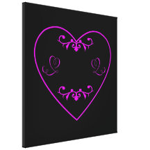 Flourished purple heart canvas prints