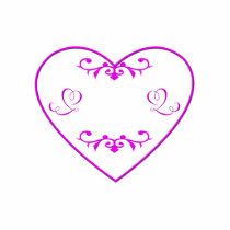 Flourished purple heart cut outs