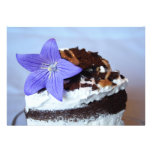 Flower Accent Chocolate Ice Cream Cake Invitation