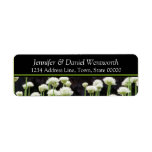 Flower Address Labels Black Green labels