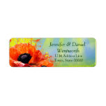Flower Address Labels Orange Poppy labels