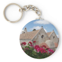 Flower and Church Keychain