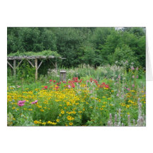 Flower and Herb Garden Blank Note Card