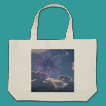 Flower and rain cloud's on tote bag bags