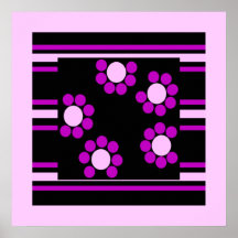 Flower and Stripes Poster