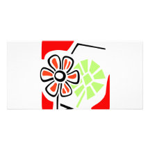 Flower Art Custom Photo Card