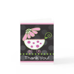 Flower Baby Carriage Thank You Card