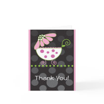 Flower Baby Carriage Thank You Card