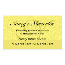 Flower Background Business Card/ Yellow