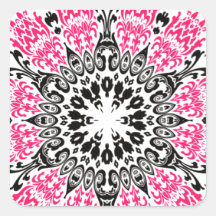 Flower bandana design square stickers