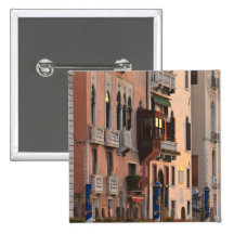 flower baskets and ornate Palace details, Italy Button