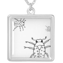Flower Beetle Nouveau Necklace