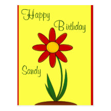 Flower Birthday Wishes Post Card