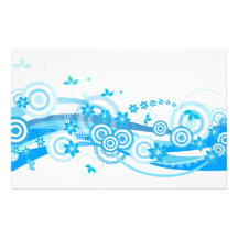 Flower blues stationery paper