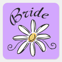 Flower Bride Square Sticker