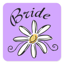 Flower Bride Square Sticker