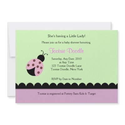 Flower Bug Lady Bug Baby Shower Invitation by tootsiedoodle