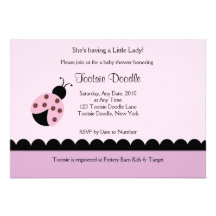 Flower Bug Lady Bug Baby Shower Invitation