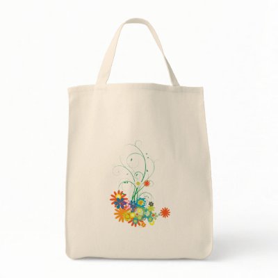 flower bunches of swirls vector tote bags by doonidesigns